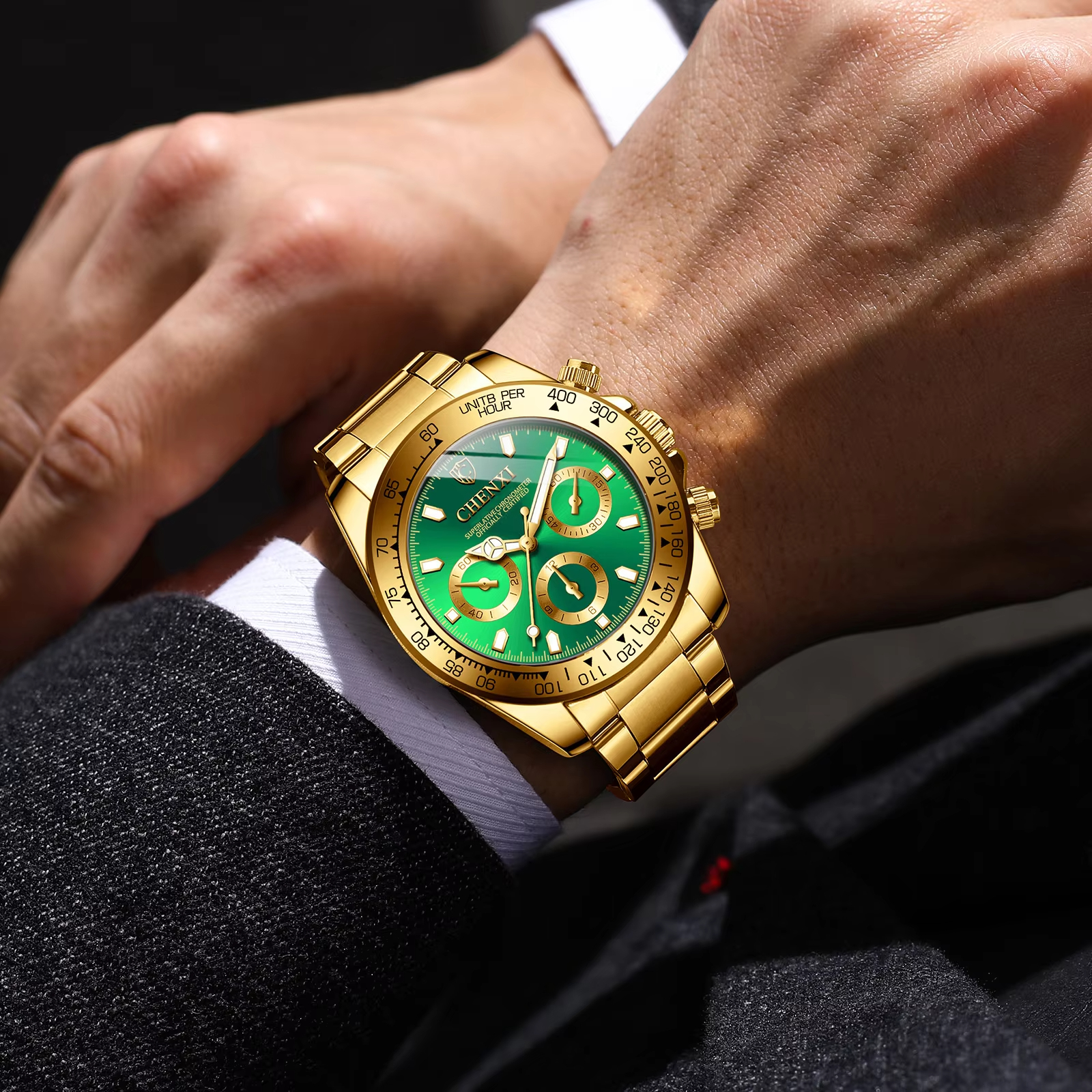 Gold luxury business watch