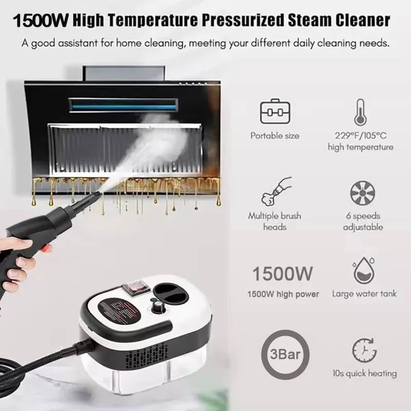 2500W High temperature Steam Cleaner Air Conditioner Kitchen Oil Stain Pressure Washer Car Steaming Cleaner Jet washing Machine