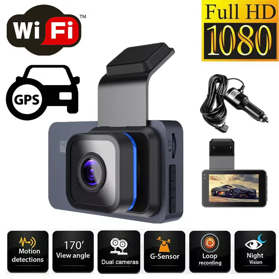 HD Dash Cam with WiFi &amp; GPS