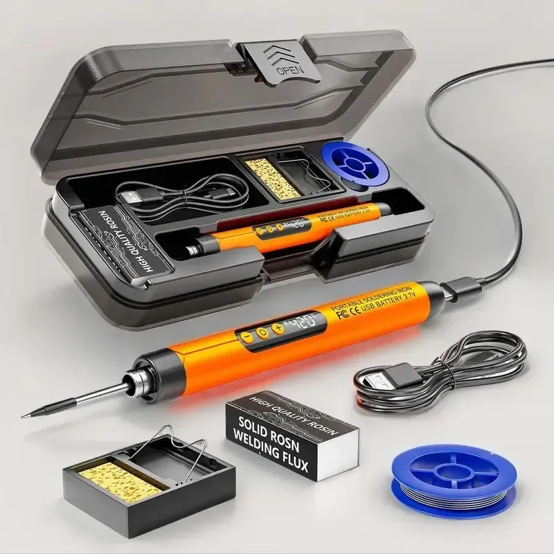 ✅Portable USB adjustable temperature soldering iron gun, Corded solder iron, home DIY soldering kit with storage box⚡